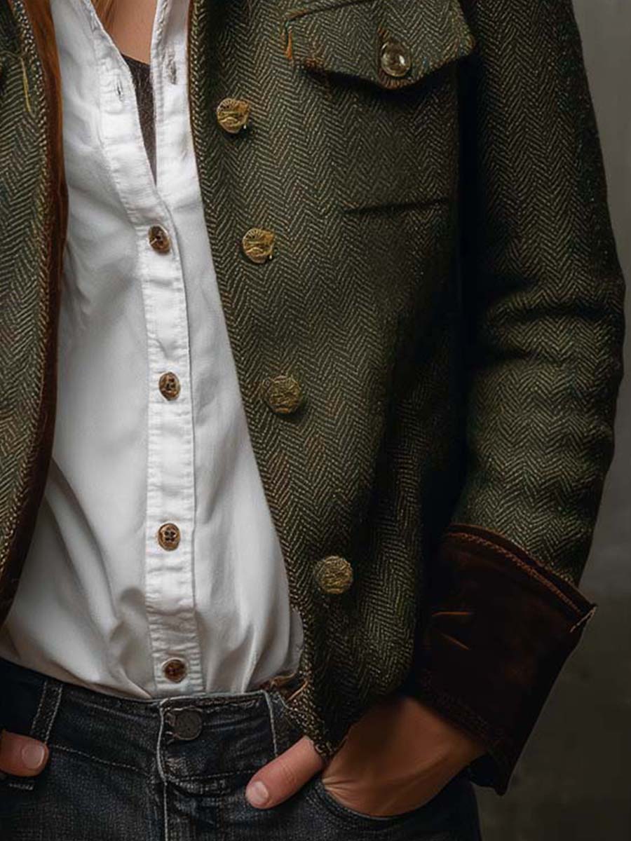 Honorine | Vintage Blazer mit Kontrast-Paspeln