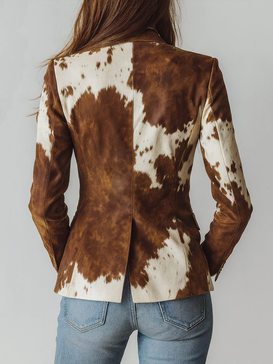Agathe | Vintage-Blazer mit Kuhdruck, umweltfreundlich