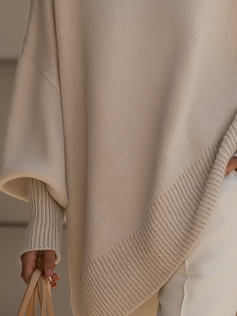 Clarisse | Großer, drapierter Pullover mit weitem Kragen