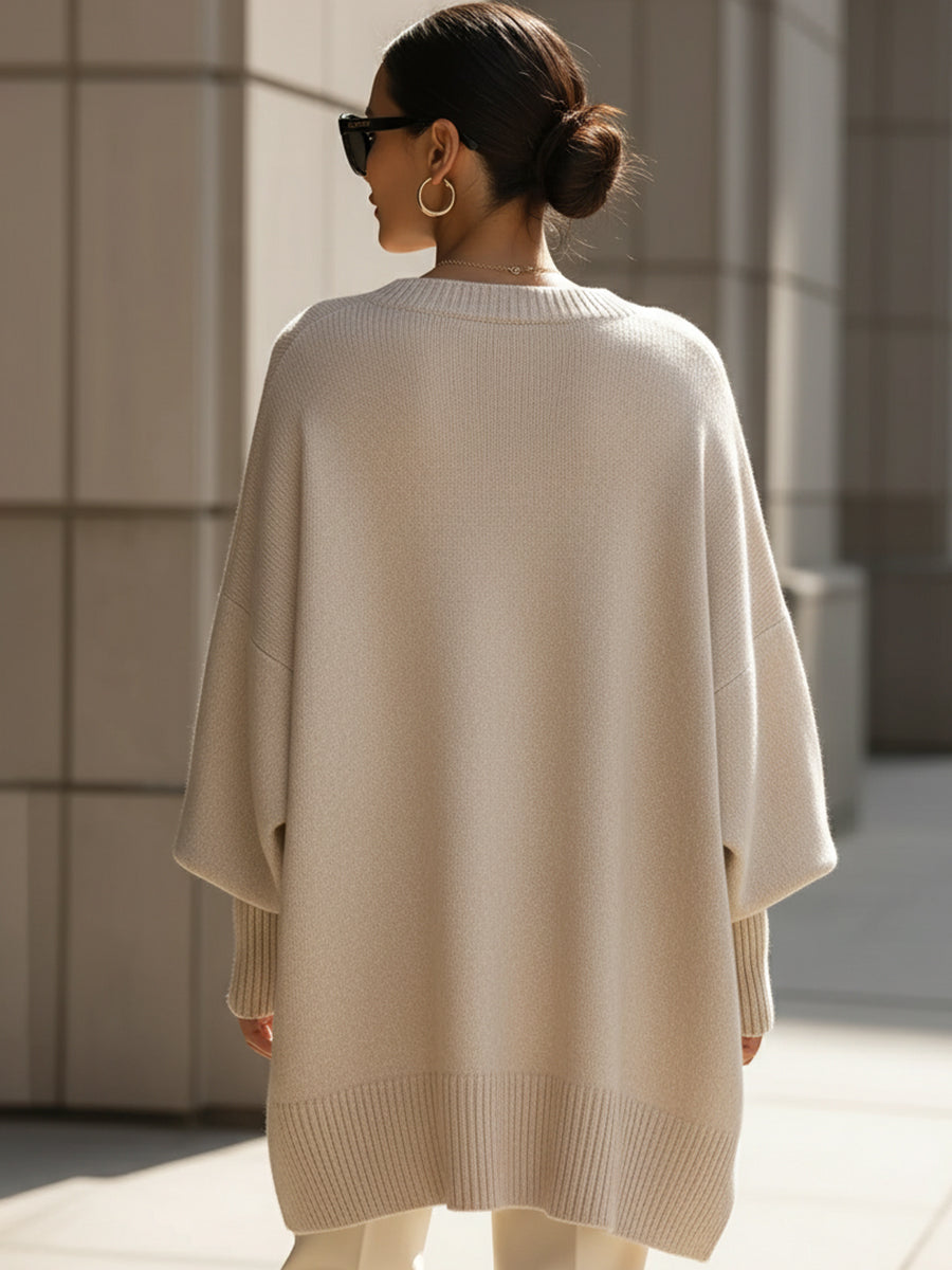 Clarisse | Großer, drapierter Pullover mit weitem Kragen