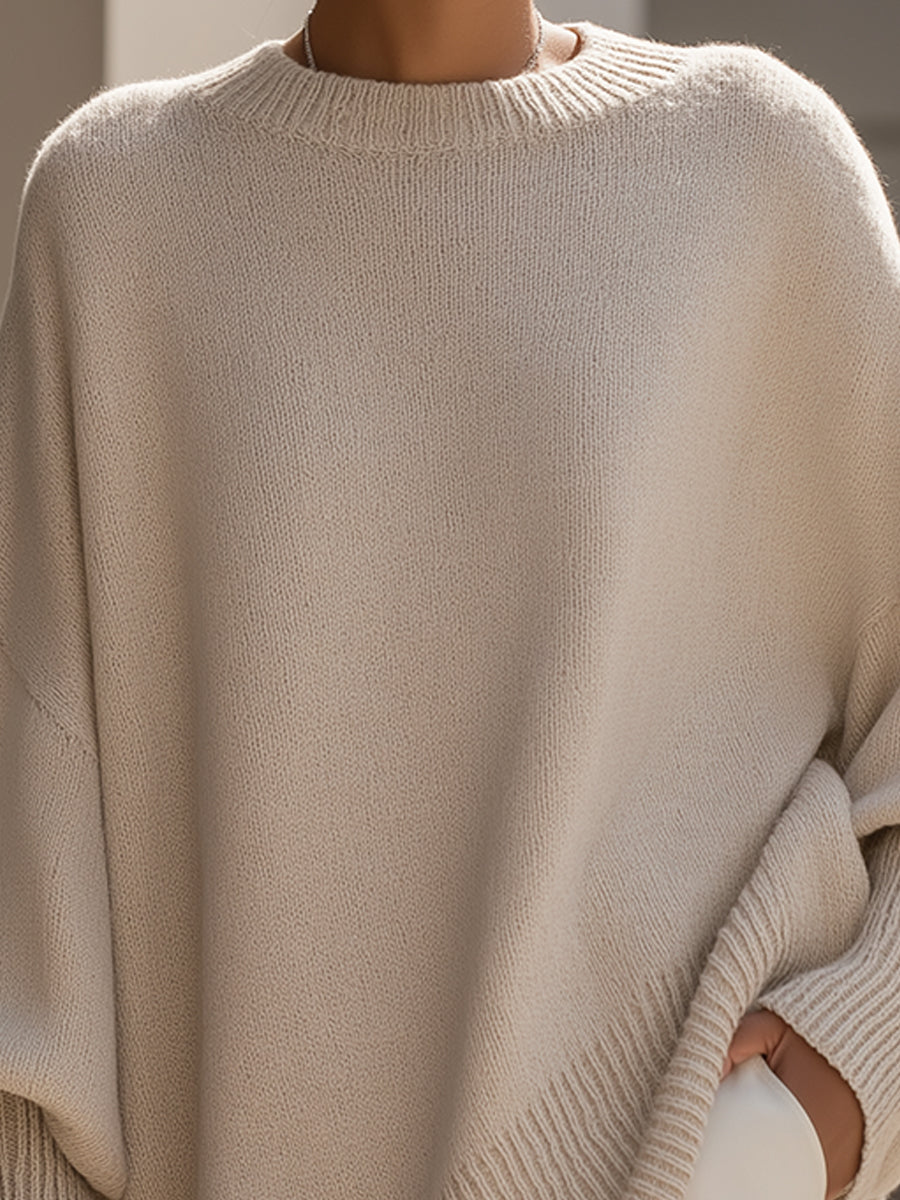 Clarisse | Großer, drapierter Pullover mit weitem Kragen