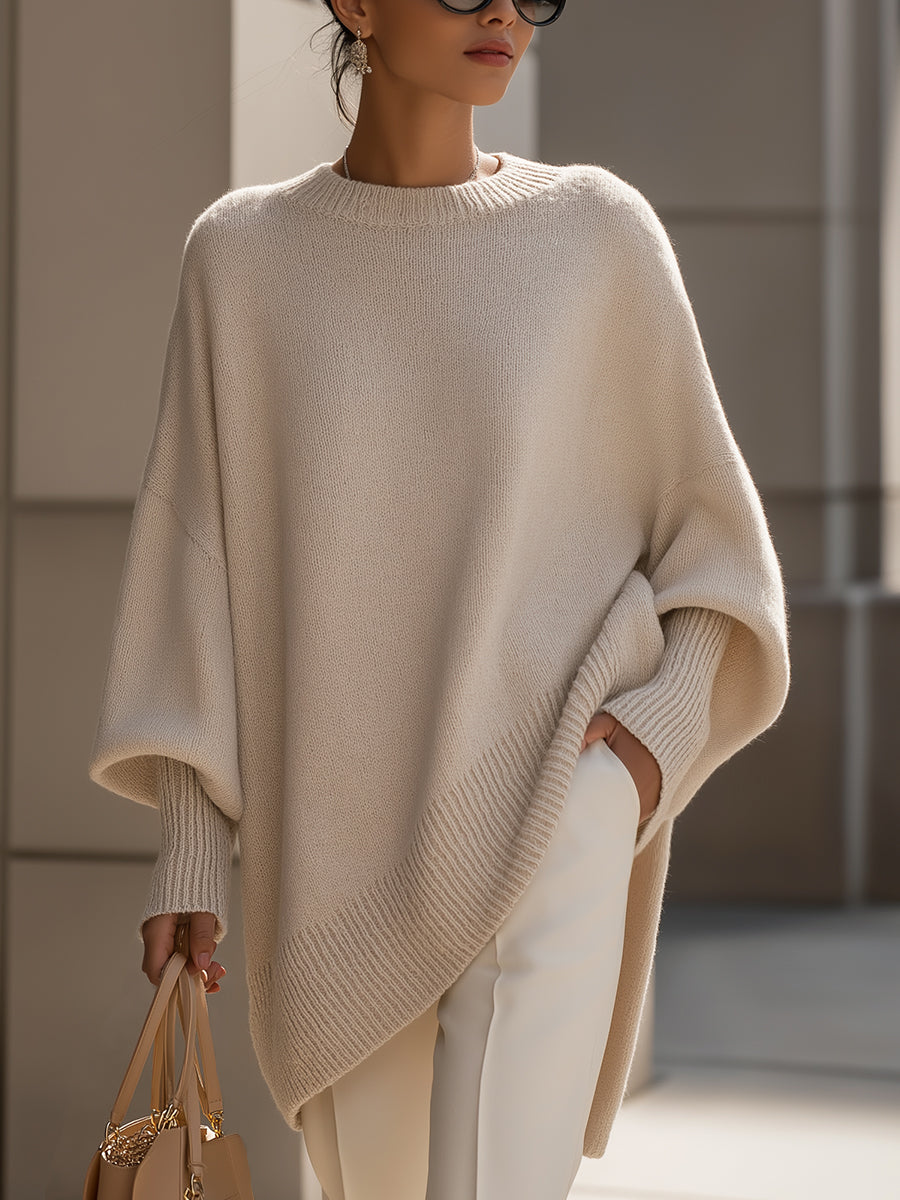 Clarisse | Großer, drapierter Pullover mit weitem Kragen