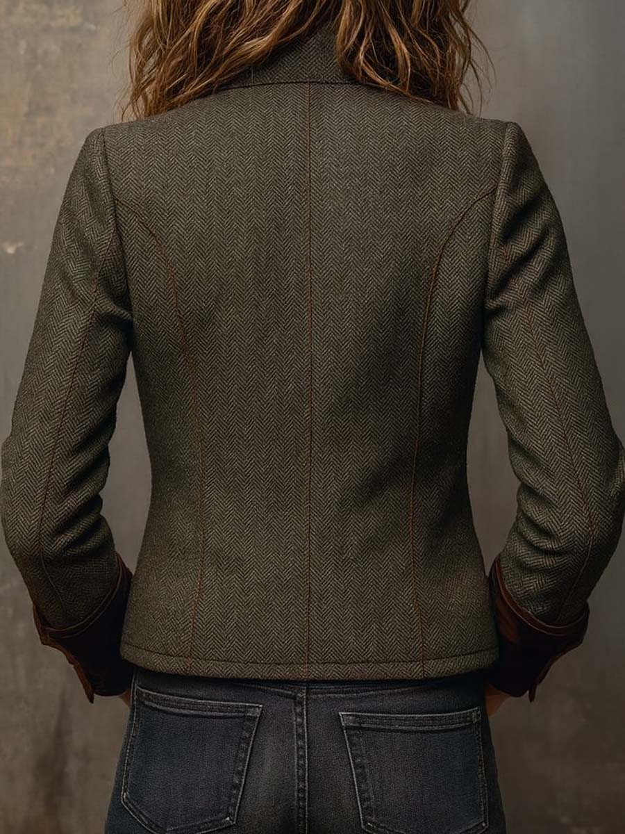 Honorine | Vintage Blazer mit Kontrast-Paspeln