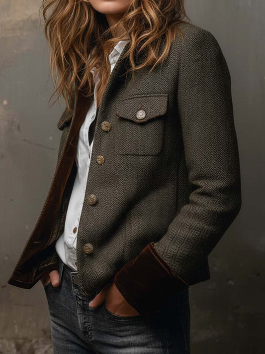 Honorine | Vintage Blazer mit Kontrast-Paspeln