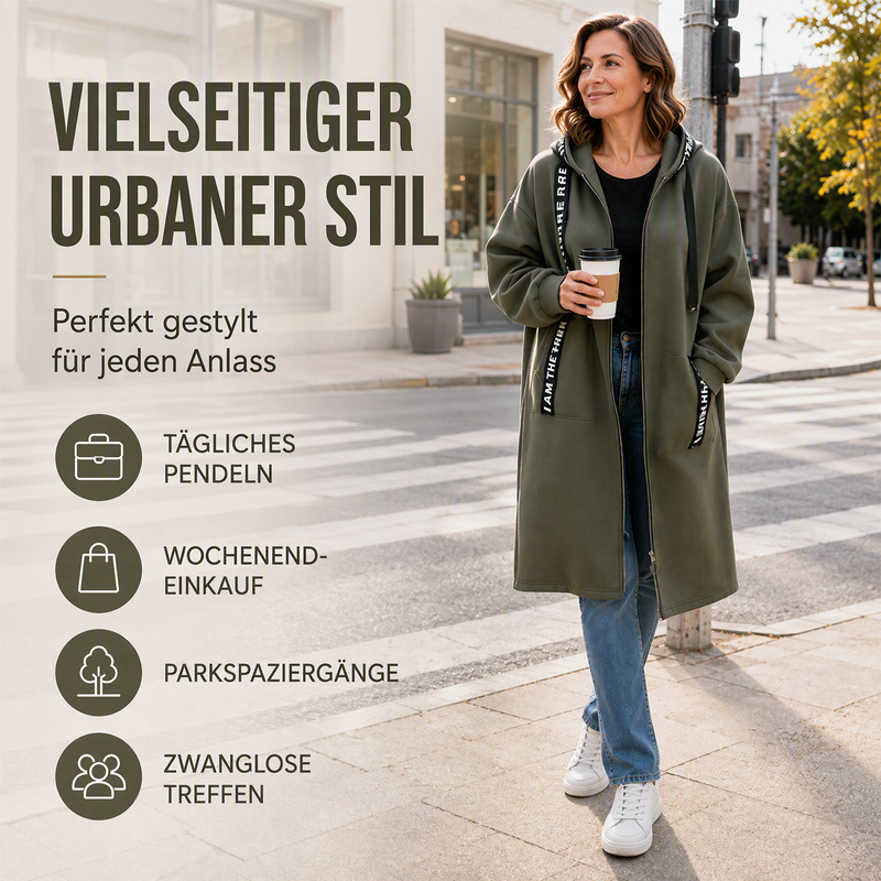 Elisa | Bequemer Oversize-Kapuzenmantel für Damen