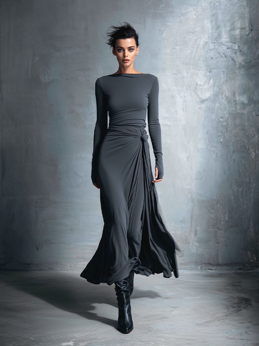 Nadège | Maxikleid mit seitlichem Knoten