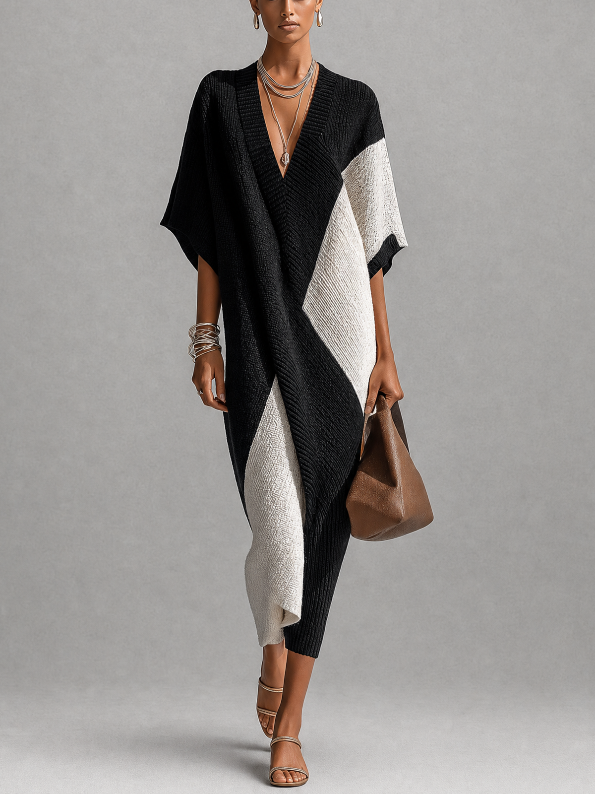 Véra | Kleid Ebenholz und Elfenbein