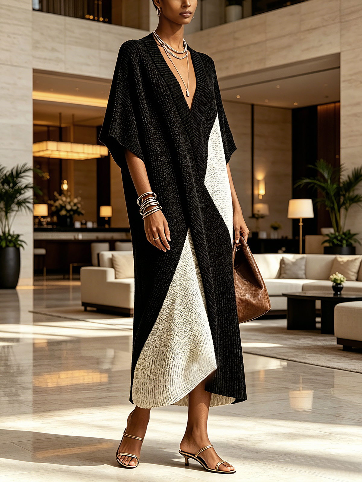 Véra | Kleid Ebenholz und Elfenbein