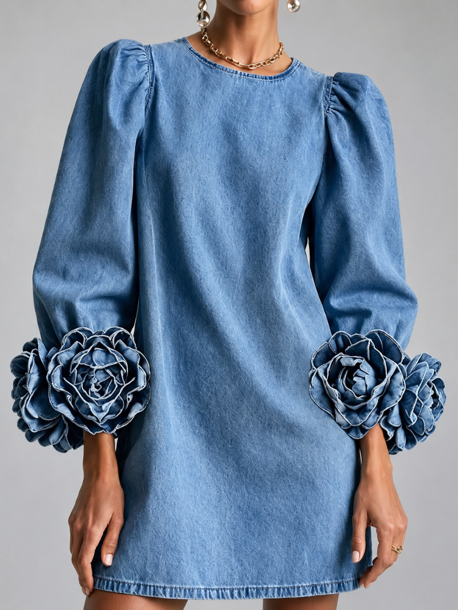 Camille | Schickes Kleid mit Blütenärmeln