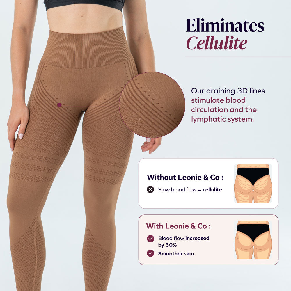 3D Leggings Anti-Cellulite | Schoko-Braun – Formend & Bequem