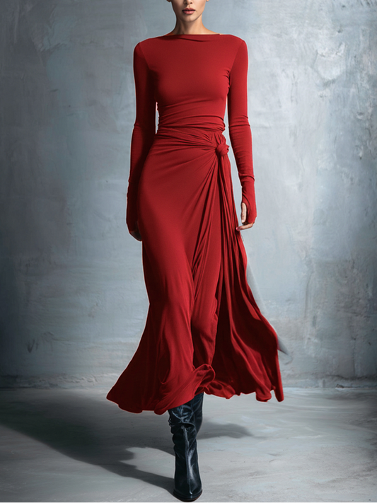 Nadège | Maxikleid mit seitlichem Knoten