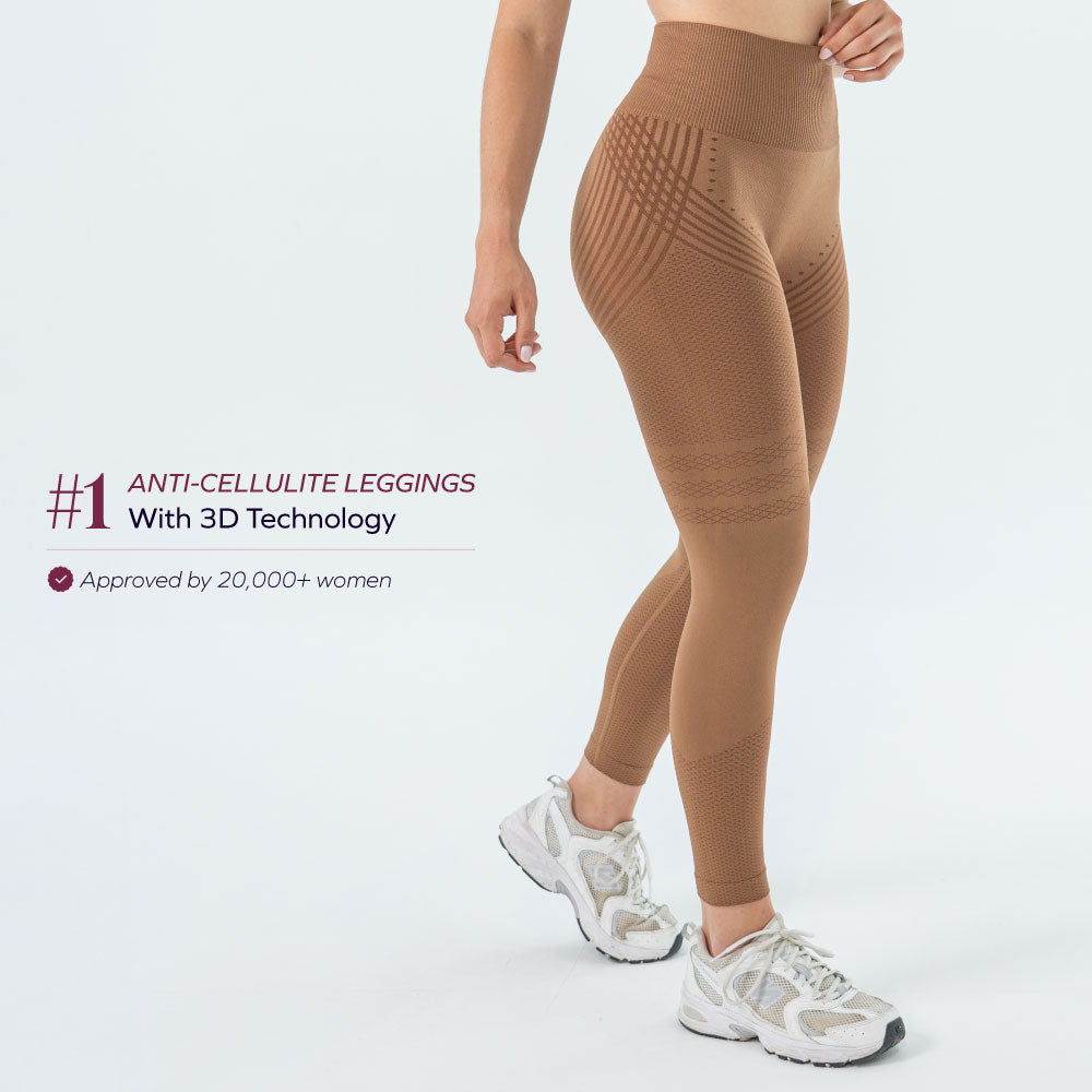 3D Leggings Anti-Cellulite | Schoko-Braun – Formend & Bequem