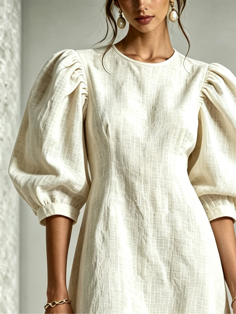Hélène | Chic Blumenkleid mit Puffärmeln