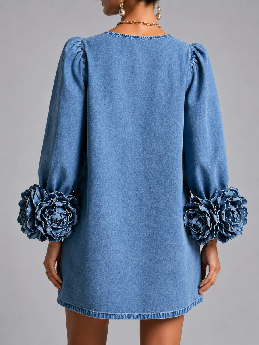 Camille | Schickes Kleid mit Blütenärmeln