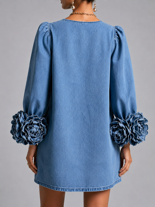 Camille | Schickes Kleid mit Blütenärmeln