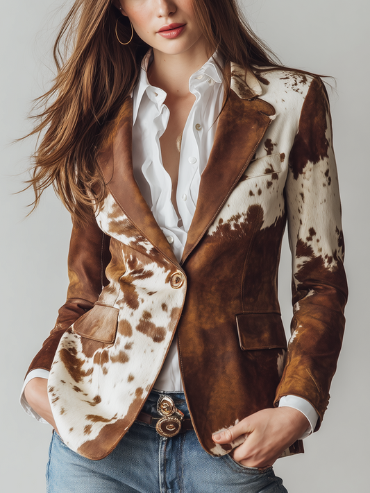 Agathe | Vintage-Blazer mit Kuhdruck, umweltfreundlich