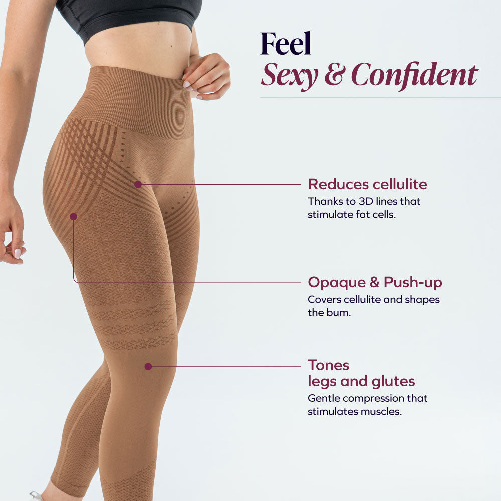 3D Leggings Anti-Cellulite | Schoko-Braun – Formend & Bequem