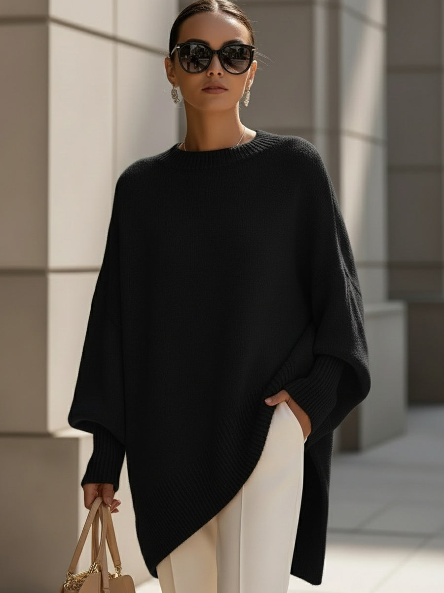 Clarisse | Großer, drapierter Pullover mit weitem Kragen