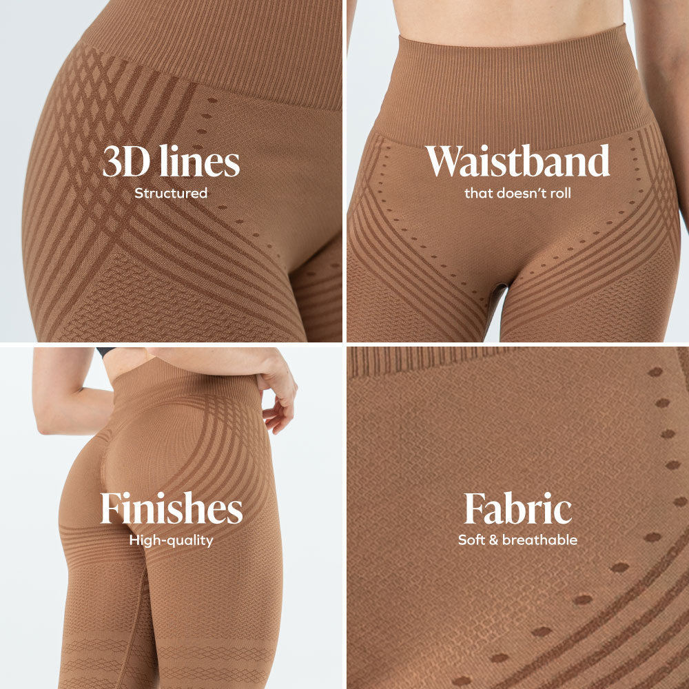 3D Leggings Anti-Cellulite | Schoko-Braun – Formend & Bequem