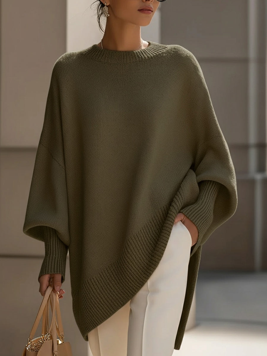 Clarisse | Großer, drapierter Pullover mit weitem Kragen