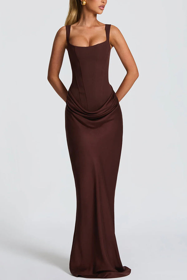 Éléonore | Maxikleid mit quadratischem Ausschnitt