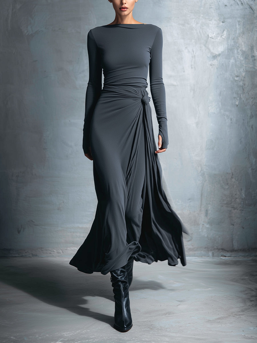 Nadège | Maxikleid mit seitlichem Knoten