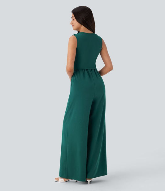 VALERIE – Eleganter Jumpsuit mit V-Ausschnitt und Taschen