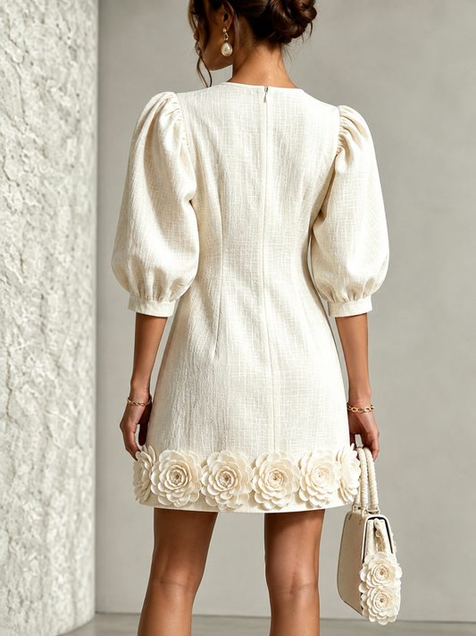 Hélène | Chic Blumenkleid mit Puffärmeln