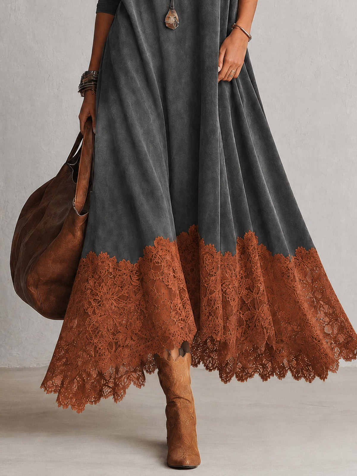 Amalia | Elegantes A-Linien-Kleid mit Spitzendetails