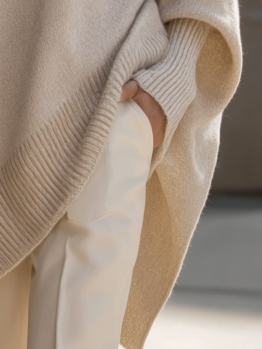 Clarisse | Großer, drapierter Pullover mit weitem Kragen