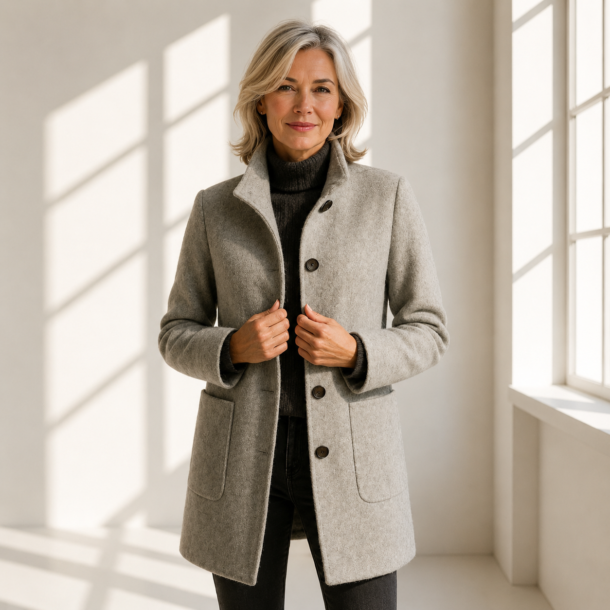 Eleonora | Eleganter Midimantel mit zeitlosem Schnitt