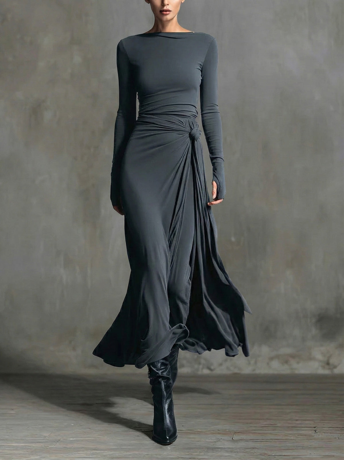 Nadège | Maxikleid mit seitlichem Knoten