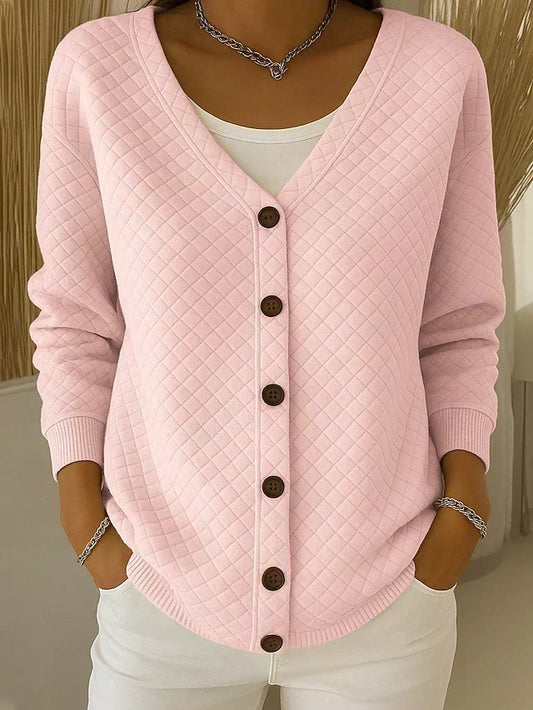 Leonor | Strickjacke mit Steppdesign und Knöpfen