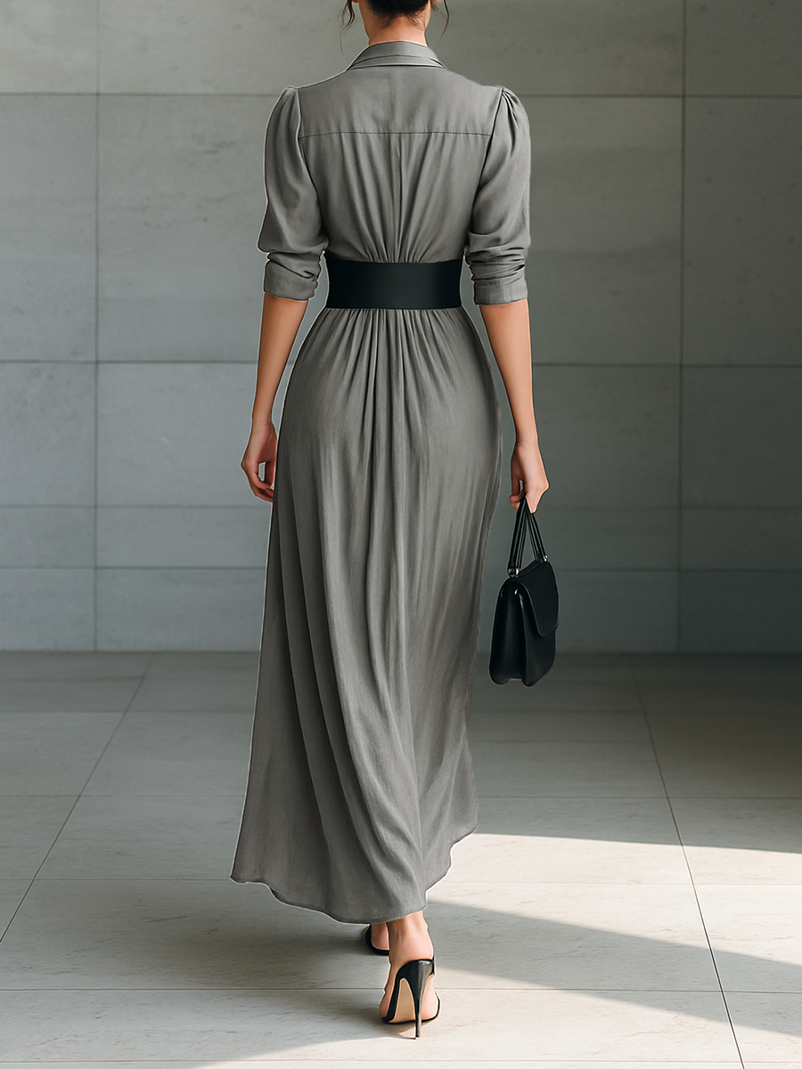 Zéphyrine | Elegantes langes Plisseekleid