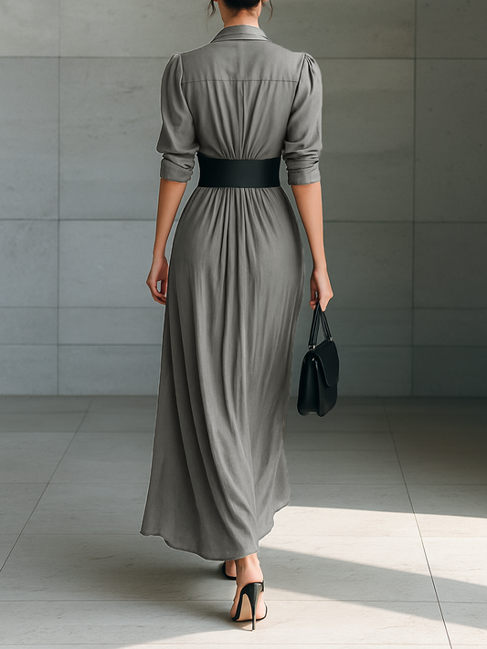 Zéphyrine | Plissierte Lange Robe