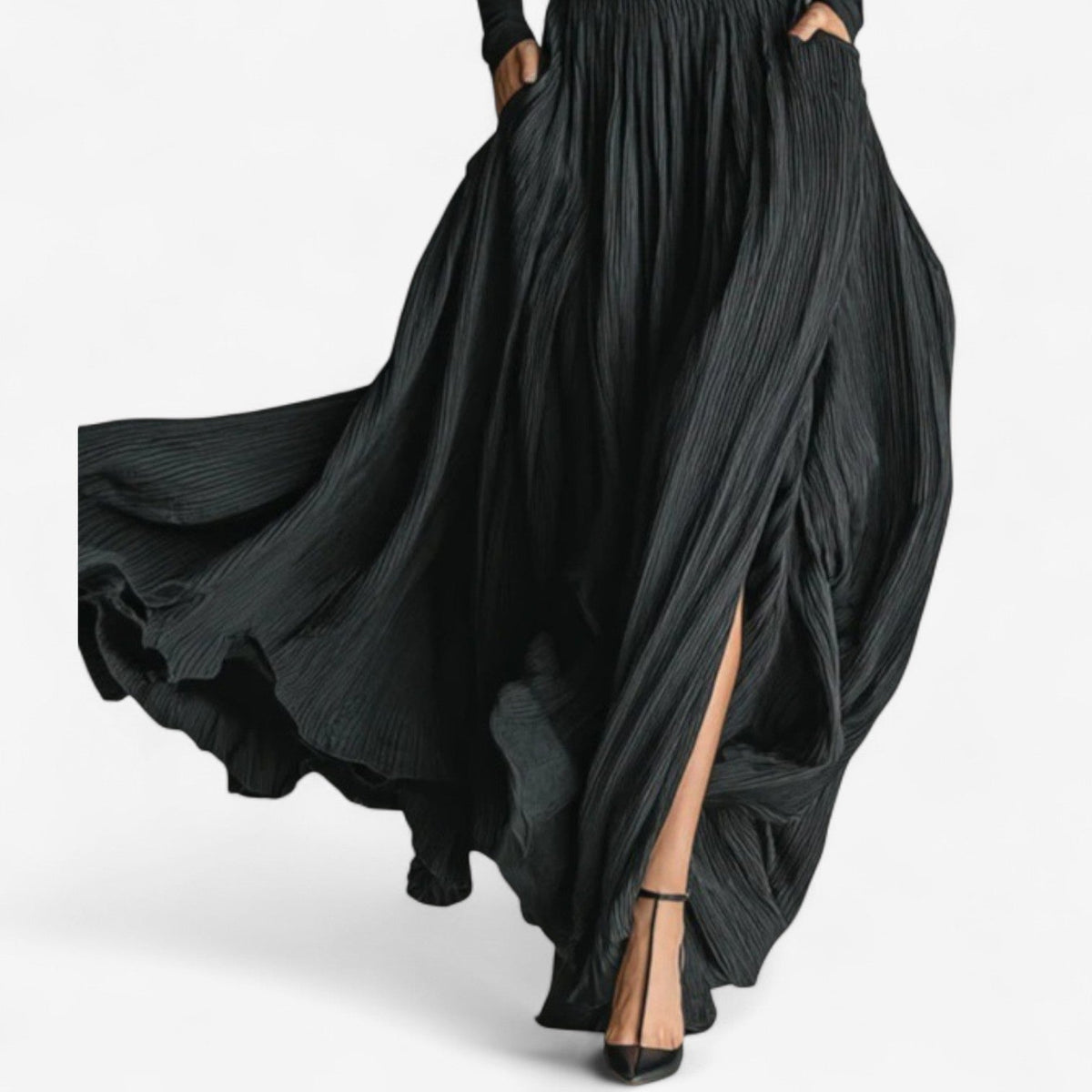 Sabrina | Elegantes High-Waist Maxikleid mit Seitenschlitz