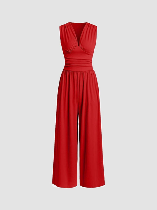 NIEDAMIRA | Ärmelloser Jumpsuit in Rippoptik