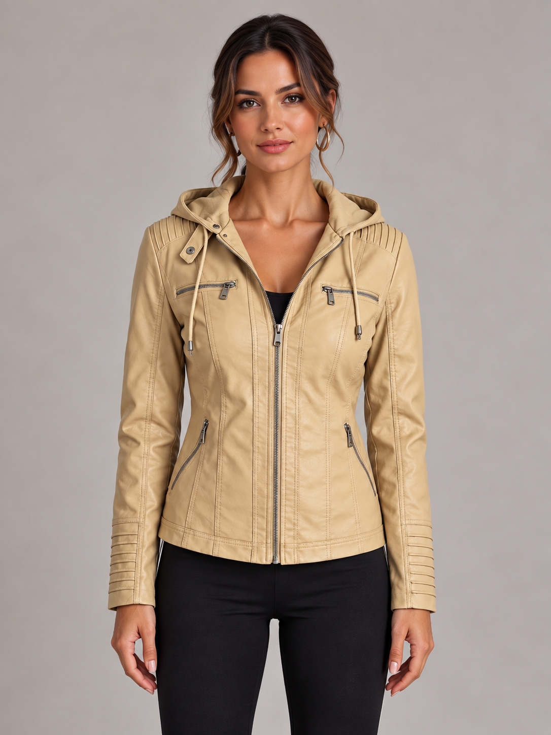 Édith | Elegante Jacke in Lederoptik