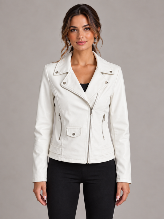 Paulette | Elegante Jacke in Lederoptik