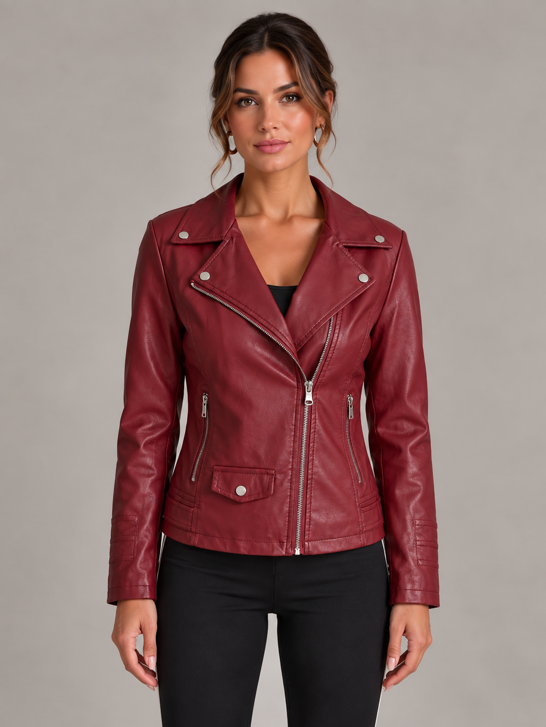 Karine | Elegante Jacke in Lederoptik
