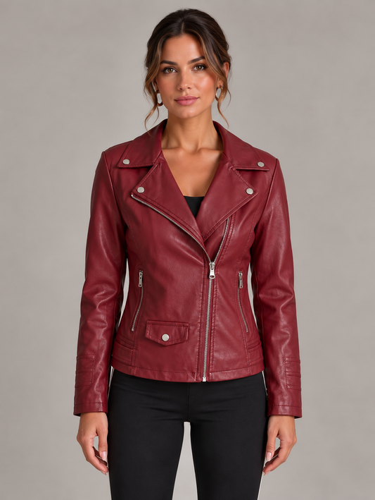 Karine | Elegante Jacke in Lederoptik