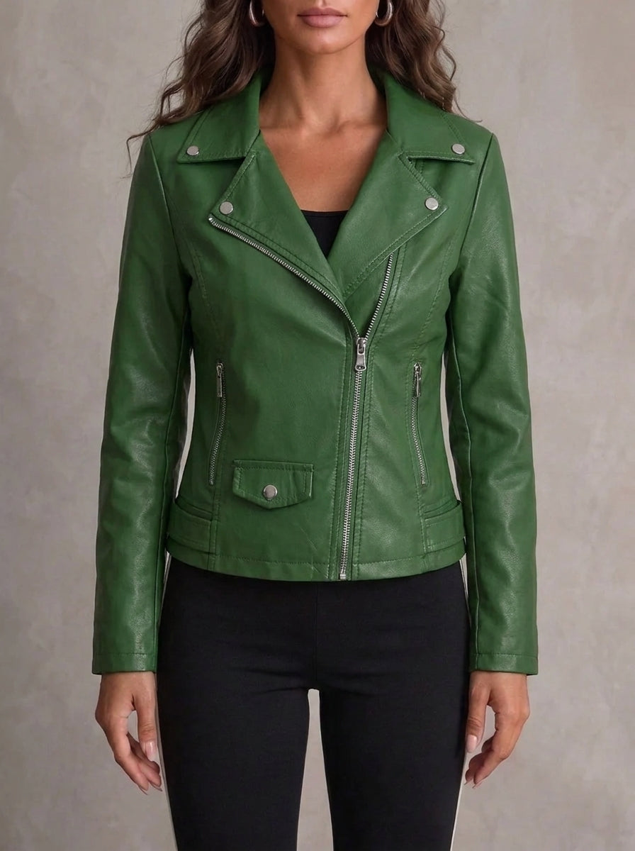Jocelyne | Elegante Jacke in Lederoptik