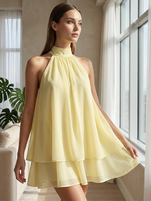 Plume | Mini Leichte und Fließende Kleid mit Lagen