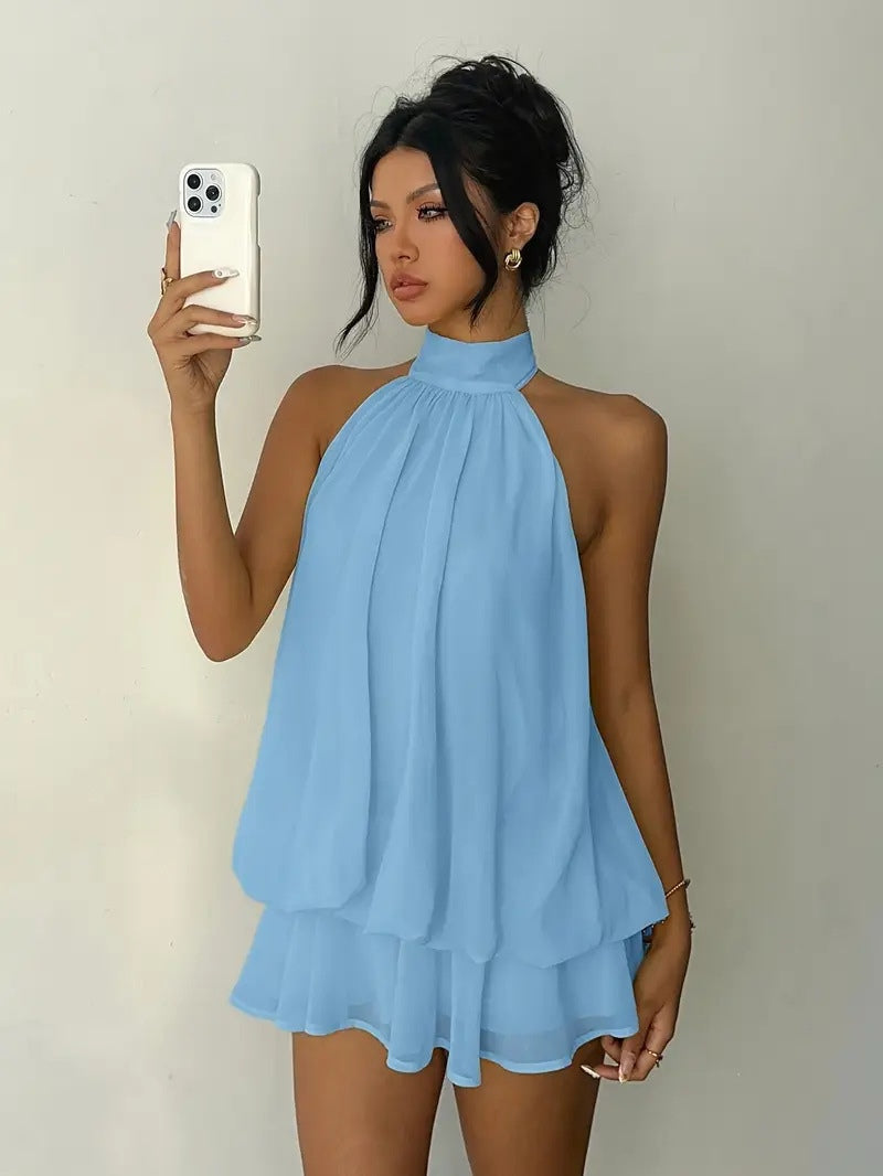 Plume | Mini Leichte und Fließende Kleid mit Lagen