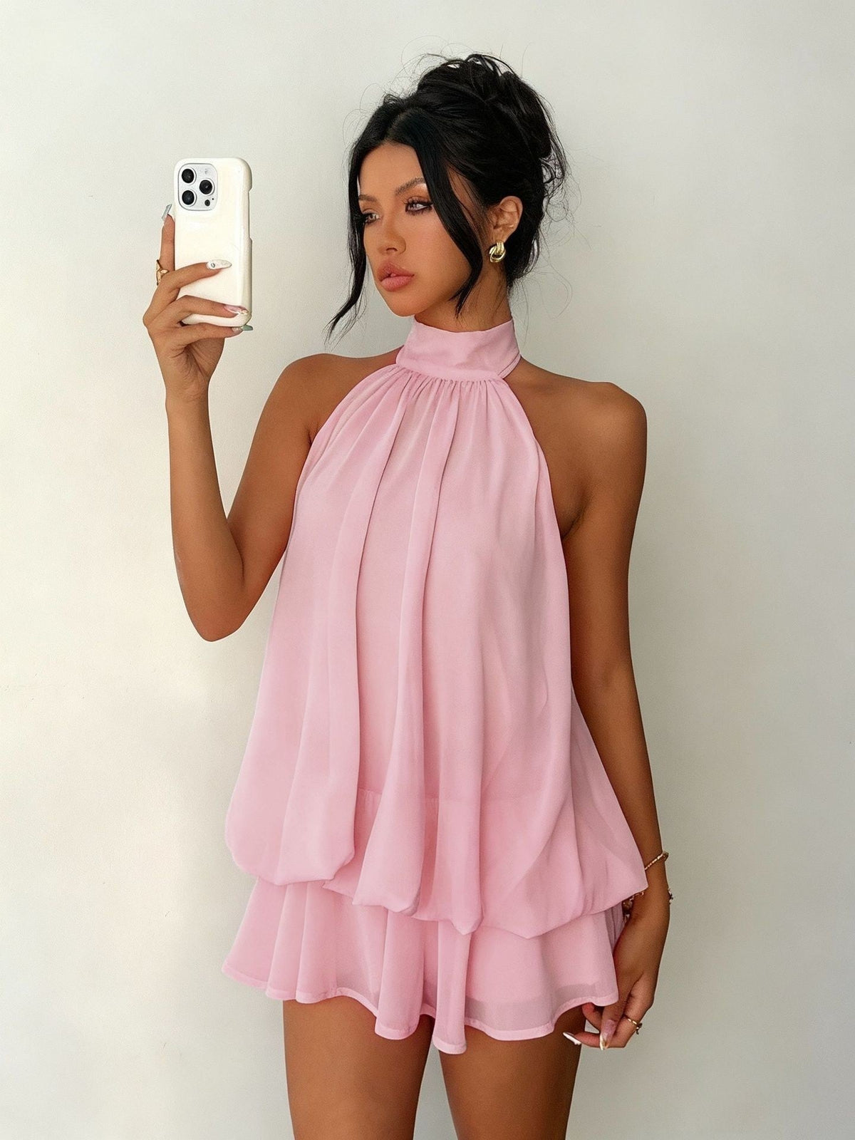 Plume | Mini Leichte und Fließende Kleid mit Lagen
