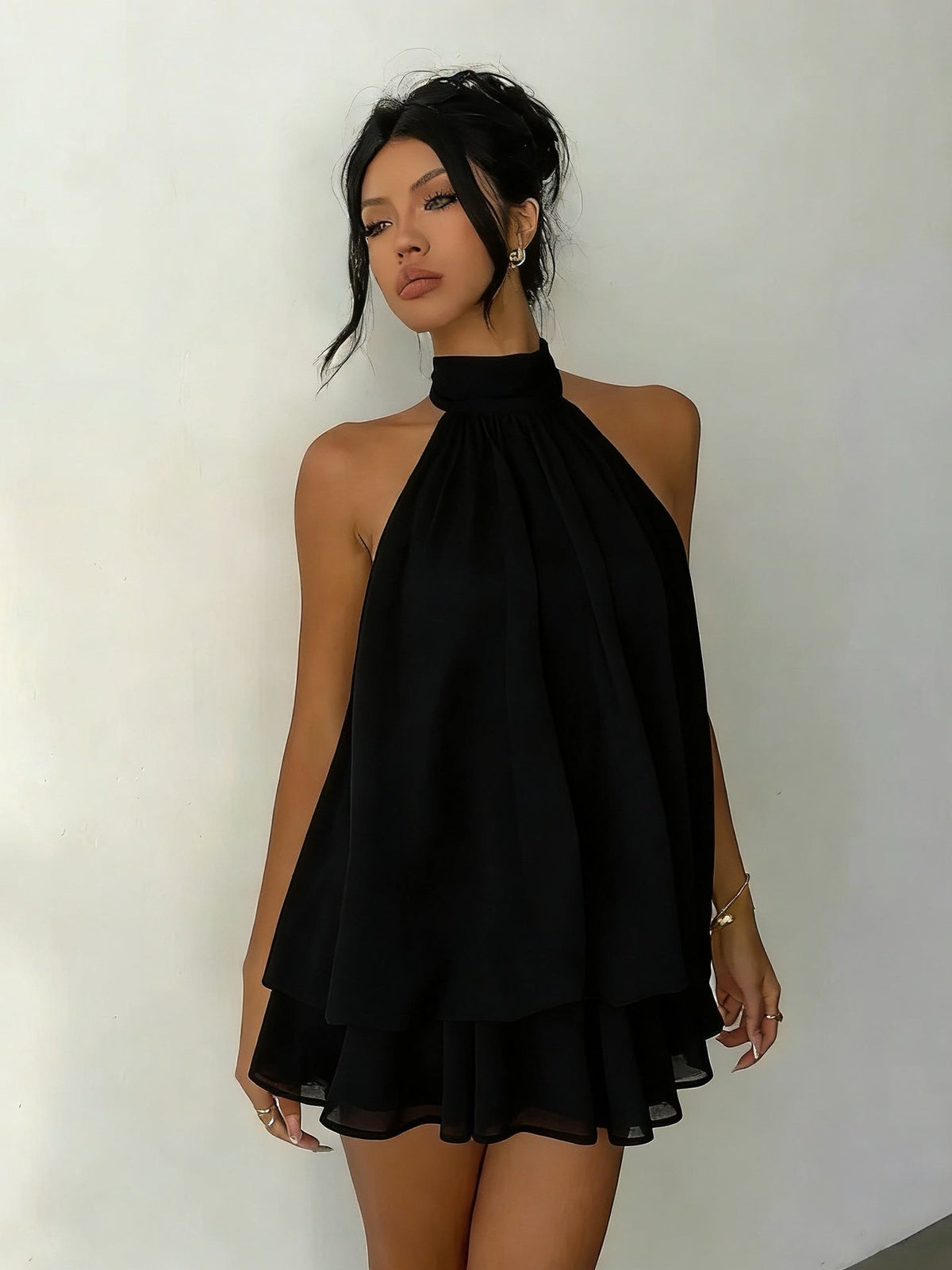Plume | Mini Leichte und Fließende Kleid mit Lagen