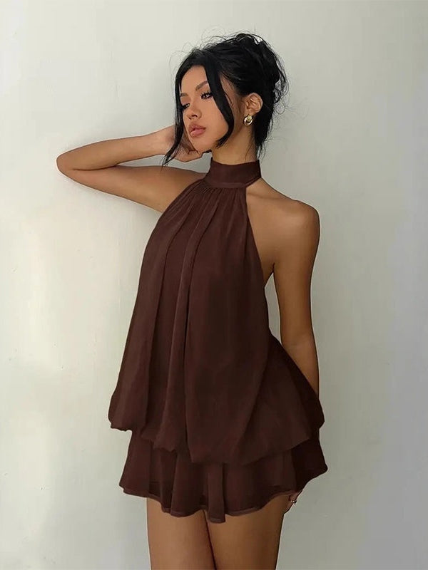 Plume | Mini Leichte und Fließende Kleid mit Lagen