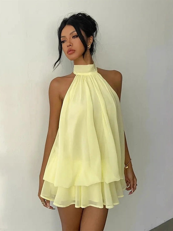 Plume | Mini Leichte und Fließende Kleid mit Lagen