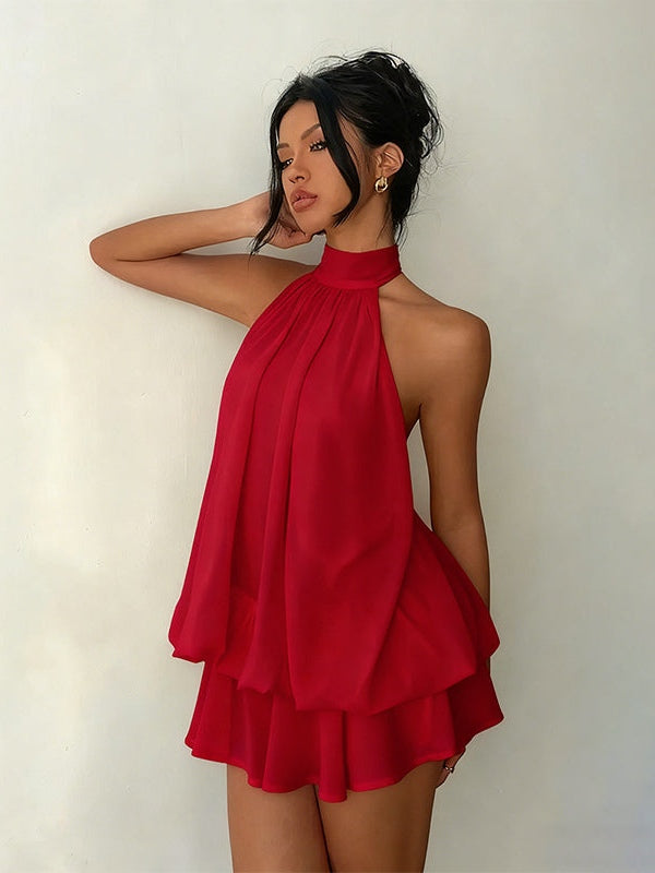 Plume | Mini Leichte und Fließende Kleid mit Lagen