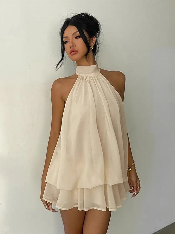 Plume | Mini Leichte und Fließende Kleid mit Lagen